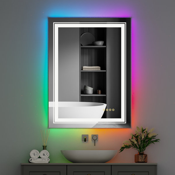 Ivy Bronx Backlit Front Lighted Rgb Led Bathroom Mirror 1830X900Mm